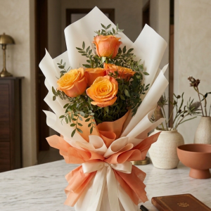 Orange Rose Bloom