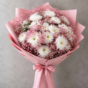 Snowy Pink Bloom